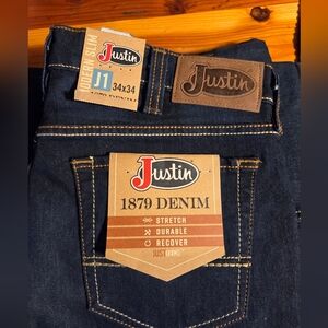Justin Boots Dark Blue Slim Men Jeans
